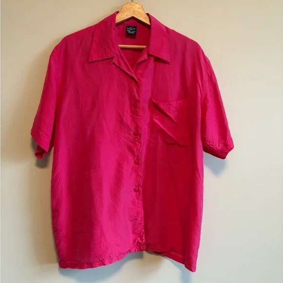 Daniel Hechter 100% Silk Button-Down Top | Size Medium - Picture 2 of 6